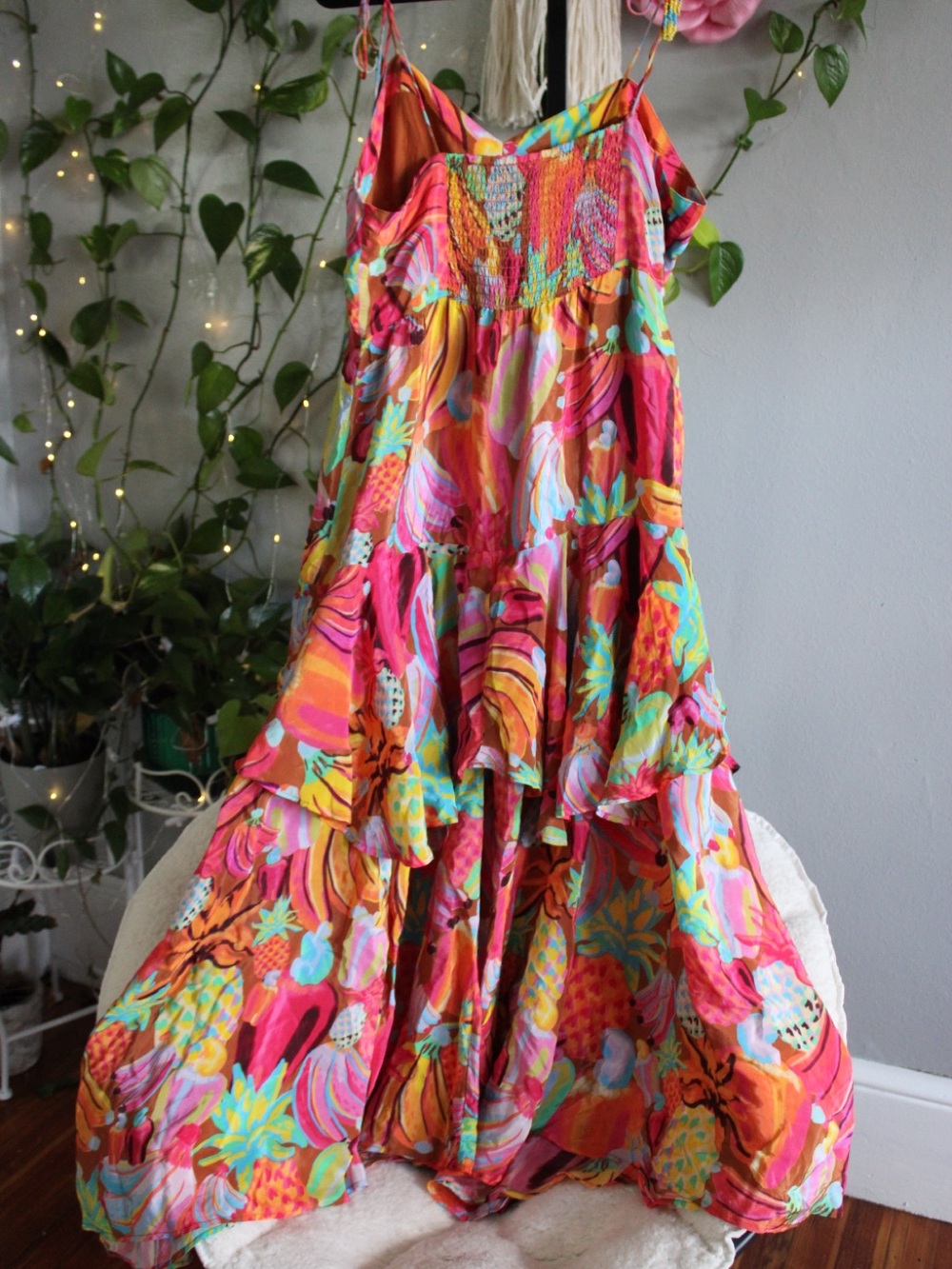 FARM Rio Fruit Salad Ruffle Maxi Dress M NWT | MSRP $260 - Picture 2 of 6